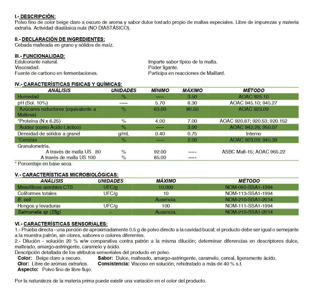 Extracto de Malta en Polvo